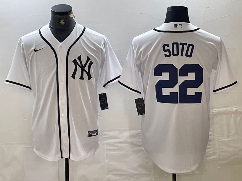 Men New York Yankees #22 Soto White Third generation joint name Nike 2024 MLB Jersey style 1->new york yankees->MLB Jersey